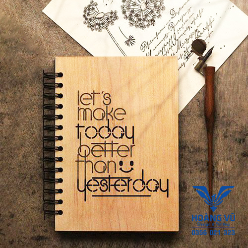 IN SỔ TAY BÌA GỖ